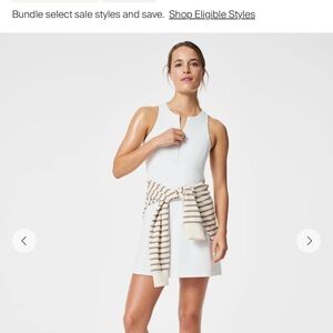 NWT Spanxshape White athletic Dress medium zip front